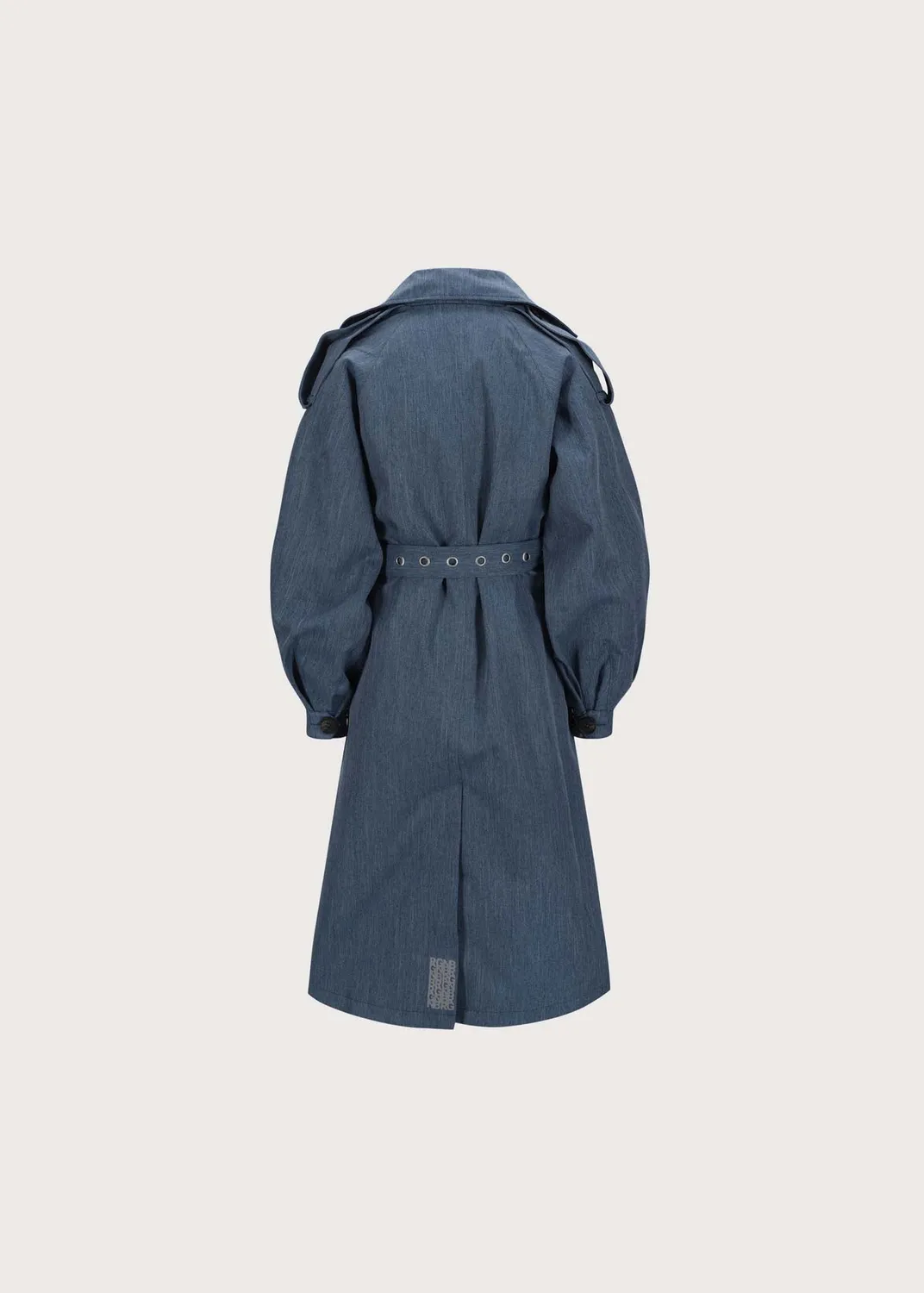Brgn Duskregn Maxi Trench Coat regnkåpe denimblå