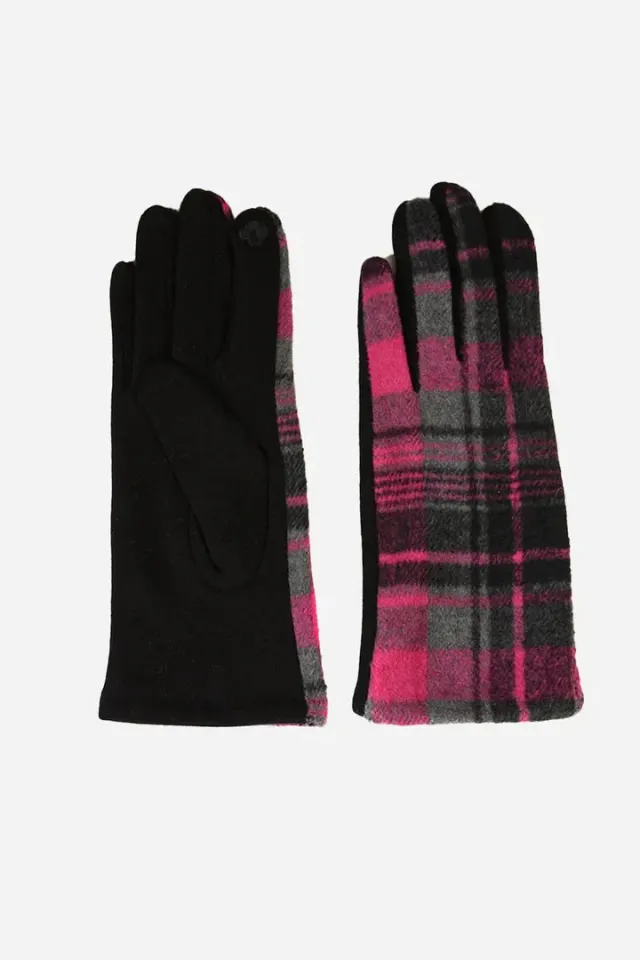 John Partridge Gloves Black Fuchsia hansker one size rutete