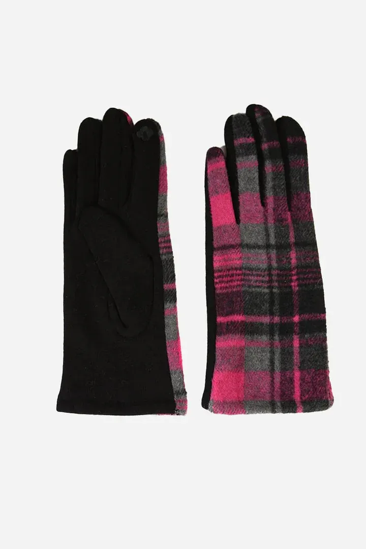 John Partridge Gloves Black Fuchsia hansker one size rutete