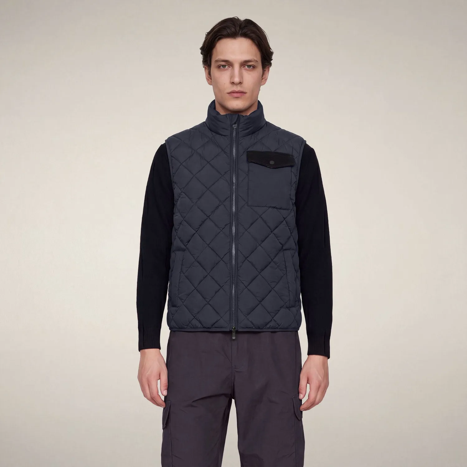 Save The Duck Fashion Fabrice boblevest herre blåsvart diamantquilt