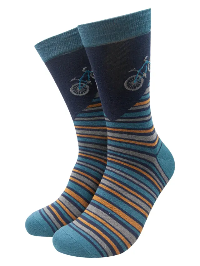 John Partridge Socks Mountain Bikes sokker burgunder og teal, bambusmix