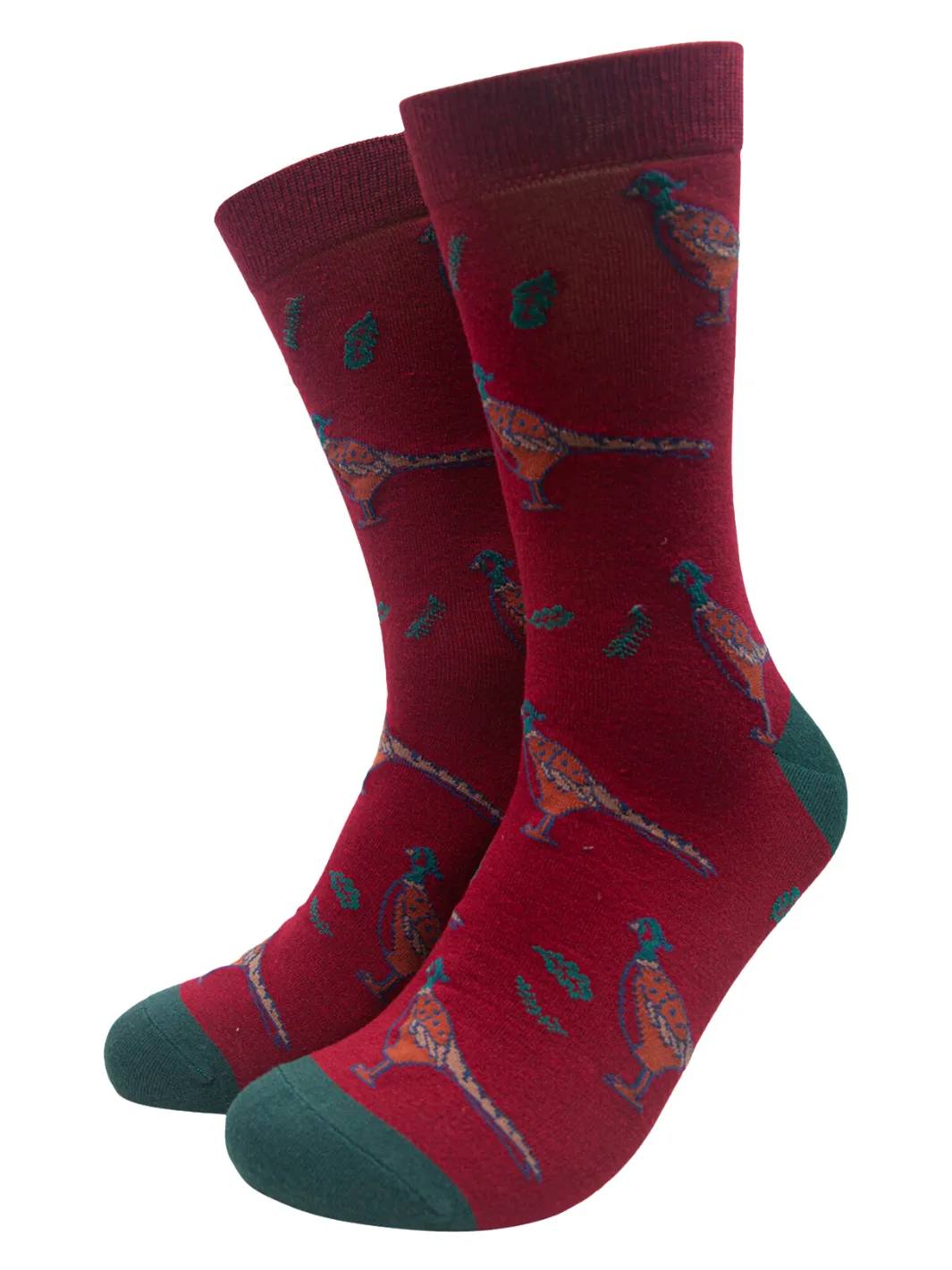 John Partridge Socks - Pheasant sokker Blue/Brown bambusblanding