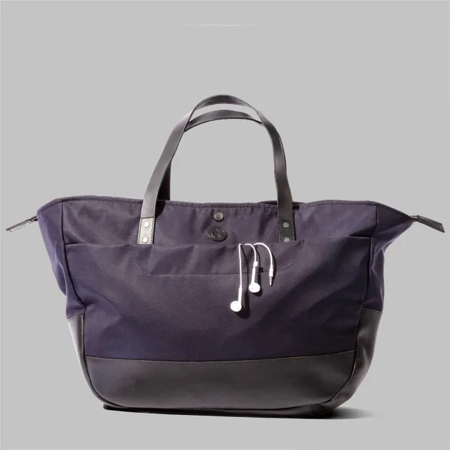 John Partridge Appdale Large Navy Nylon & Leather Tote Bag veske 31 liter