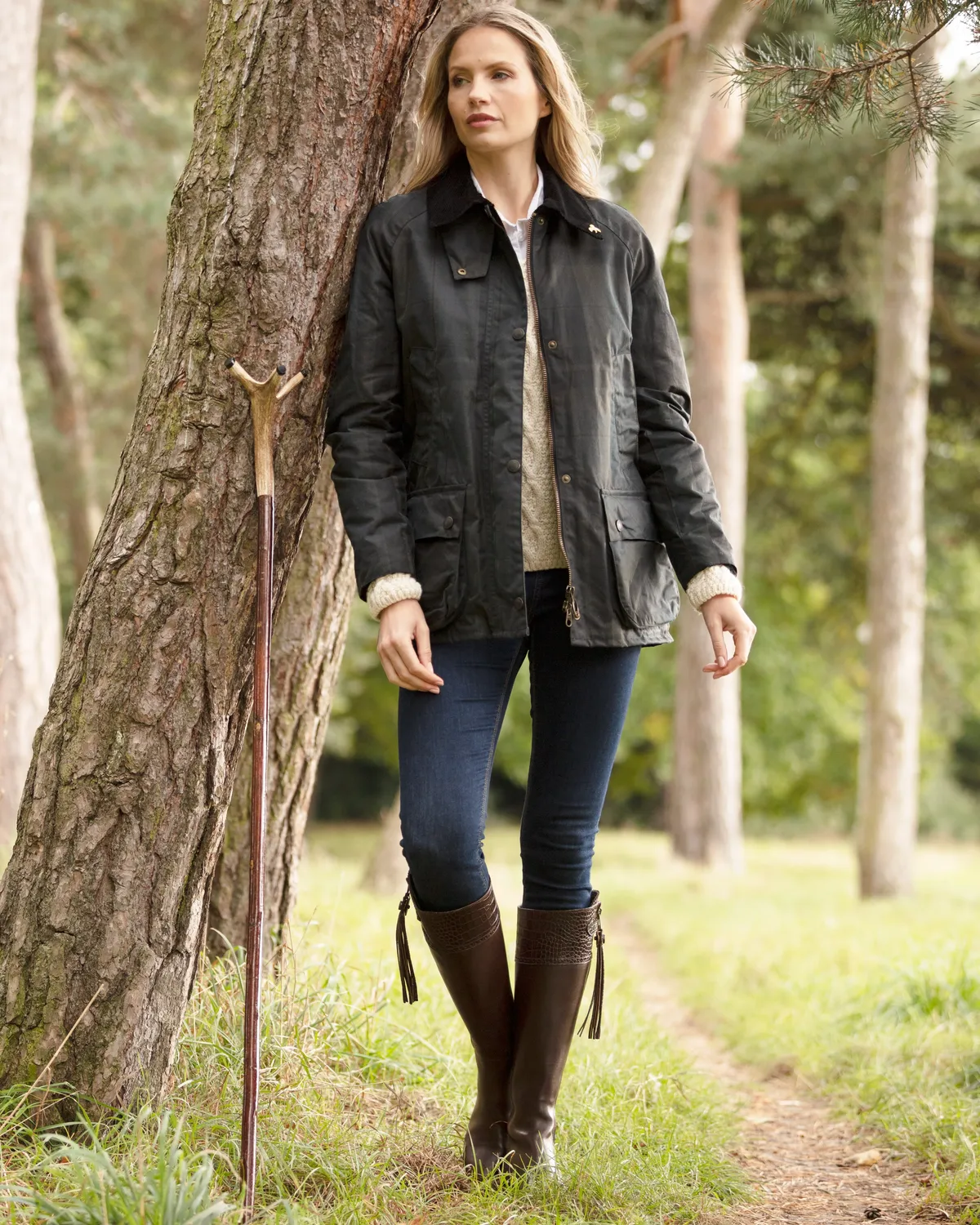 John Partridge Landowner Ladies Landowner Wax Walking Jacket voksjakke Dundee Check