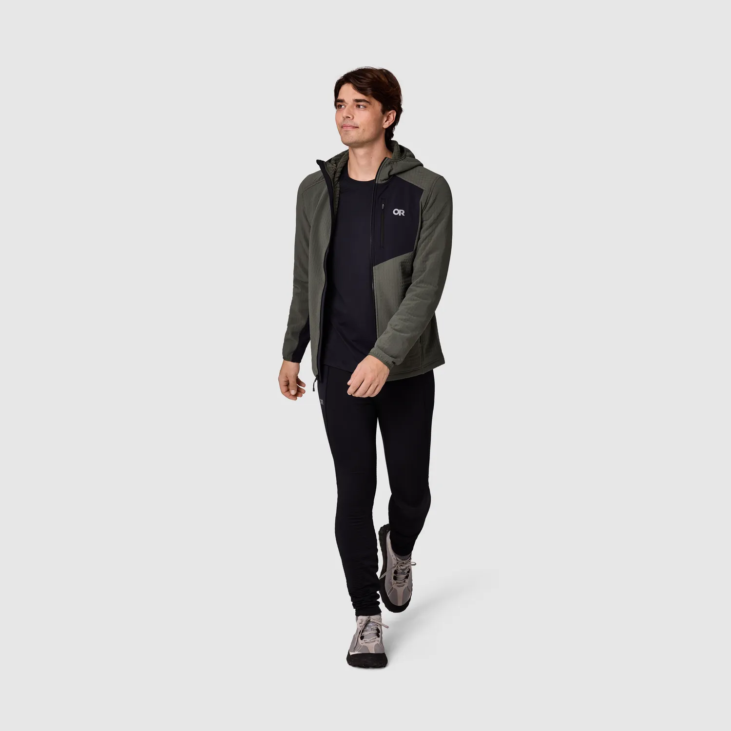 Outdoor Research Vigor Plus Fleece Hoodie fleecehettejakke herre Dark Laurel/Black