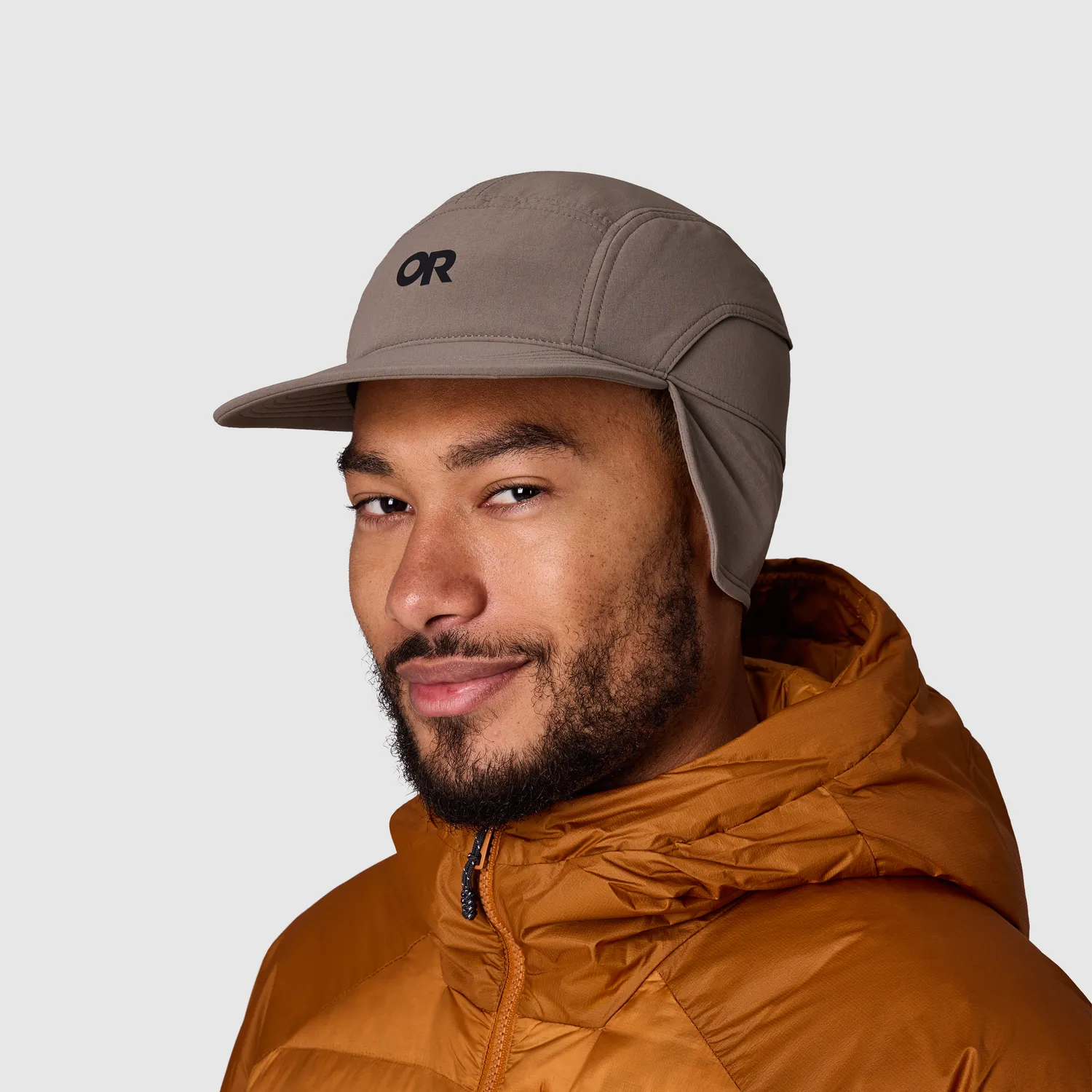 Outdoor Research Timberline Trapper Cap vinterlue Gravel vindtett