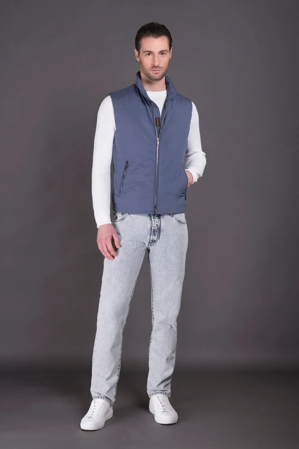 Moorer Acqua SENIO-SKT vest herre indaco lett, str. 50