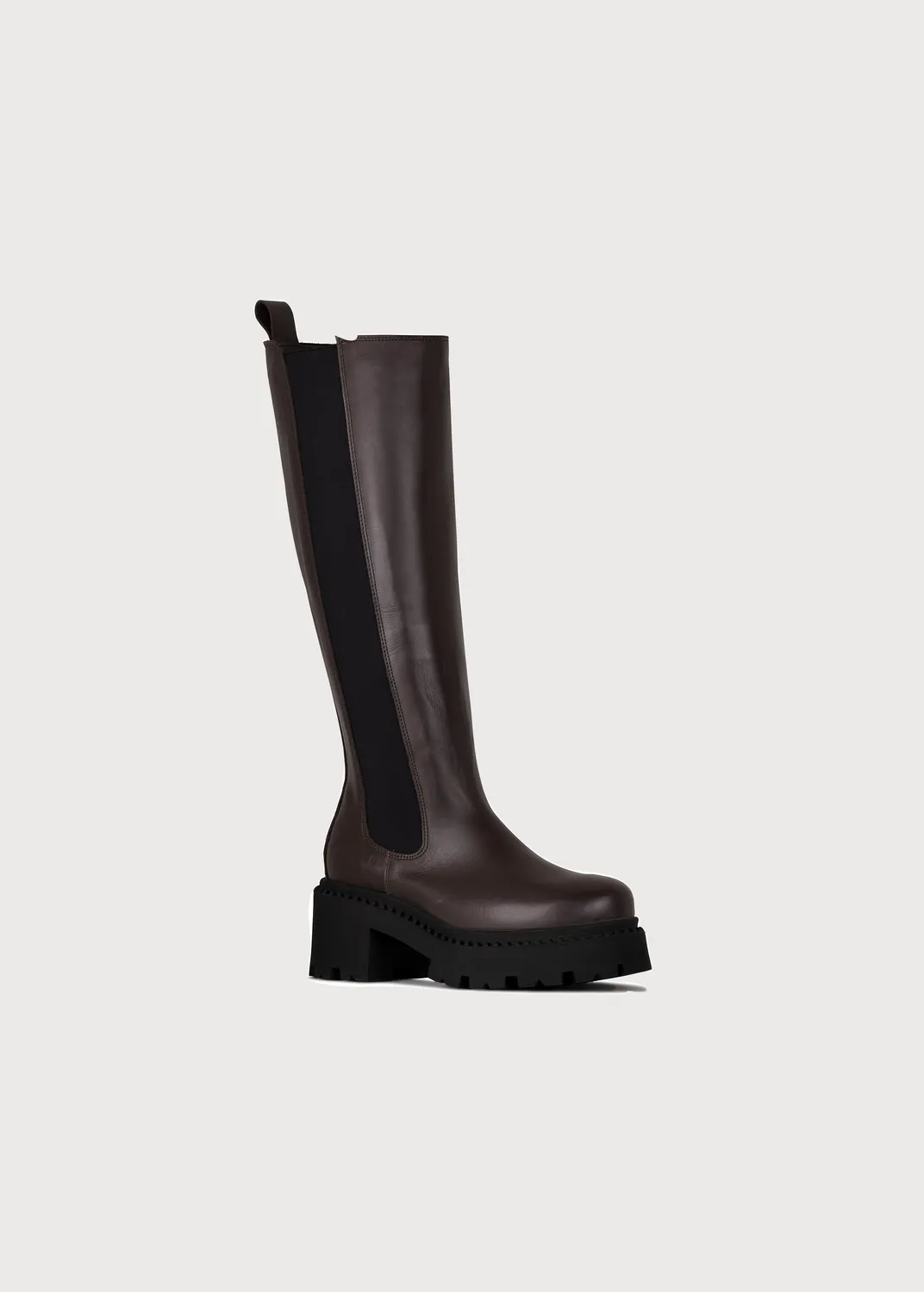 Brgn Heel Chelsea HIGH Boot boots Brown skinn vanntett