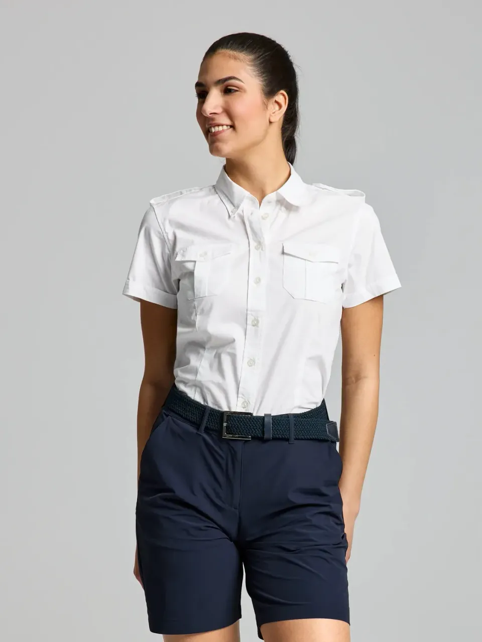 Slam Deck WS Yacht Shirt dameskjorte XS Bright White stretch