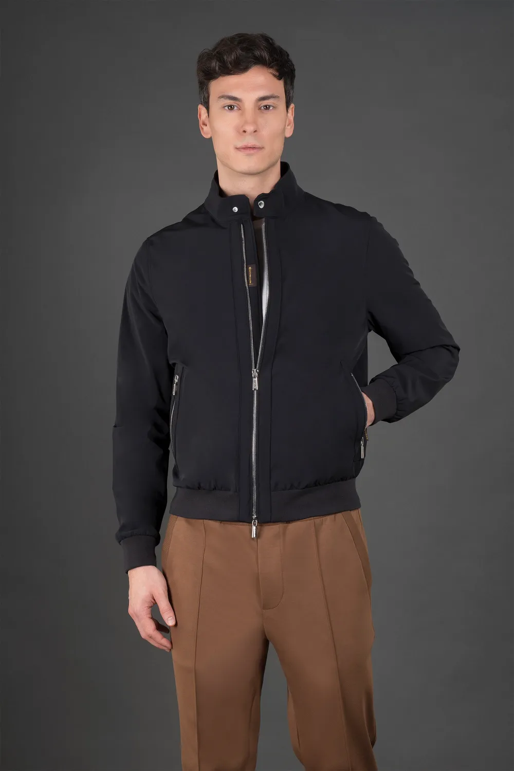 Moorer Acqua ALBERTI-KN bomberjakke DARK BLU vannavvisende