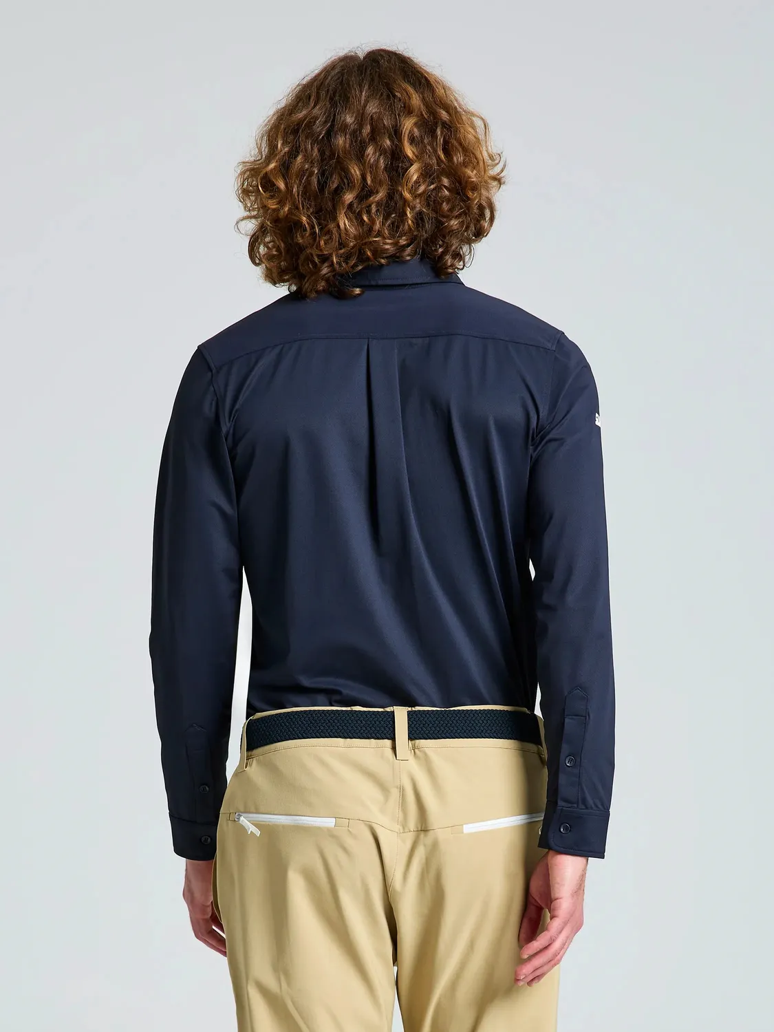 Slam Tech Piqué Shirt LS poloskjorte mørk marineblå UPF 50+