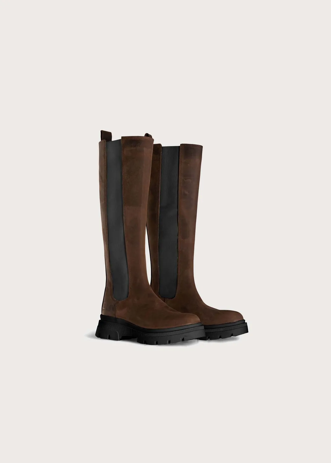 Brgn Slim High Boots støvletter Brown vanntette