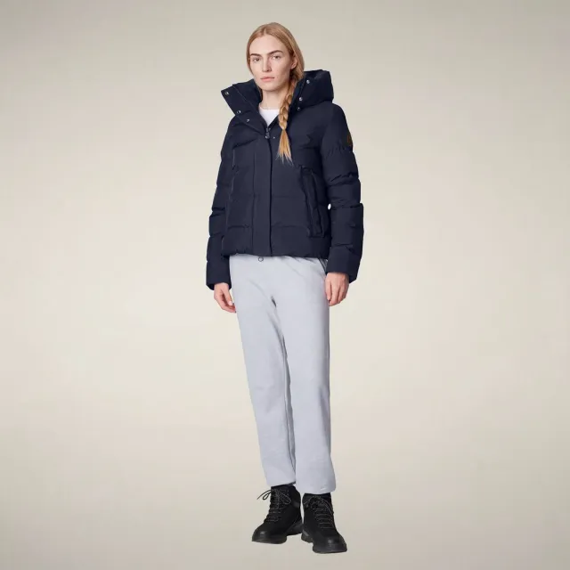 Save The Duck Arena parkas dame Blue Black kort vindtett