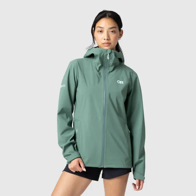 Outdoor Research Stratoburst Stretch Rain Jacket regnjakke dame Malachite