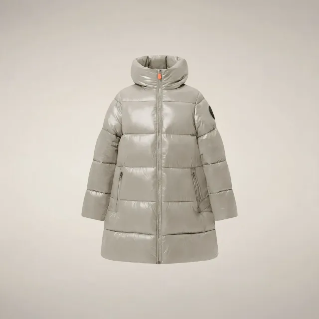 Save The Duck Fashion Millie boblejakke jente regnbeige lang