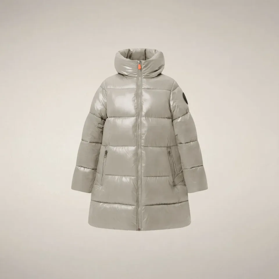 Save The Duck Fashion Millie boblejakke jente regnbeige lang