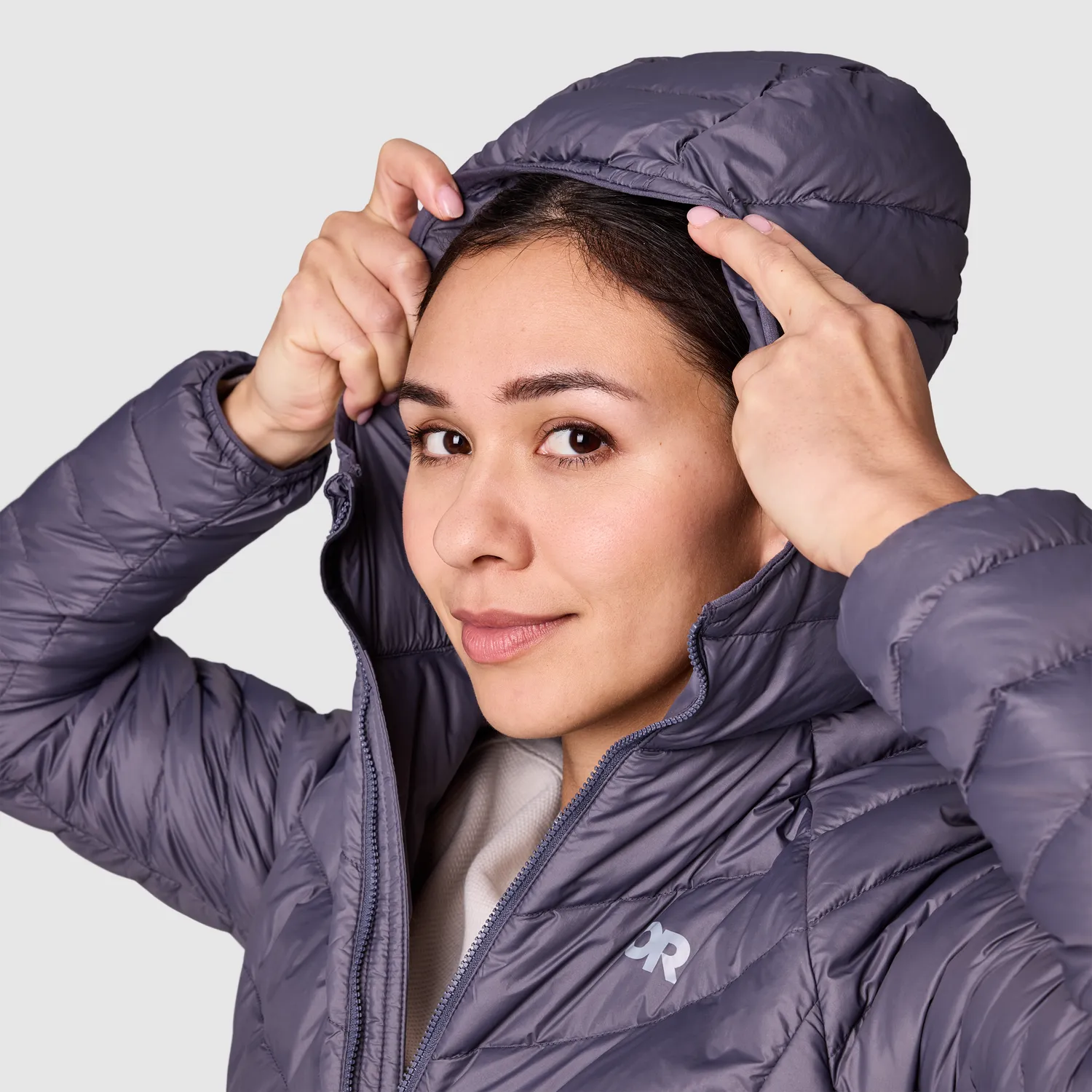Outdoor Research Transcendent Down Parka dunparkas dame Smoky Quartz 800+ fill
