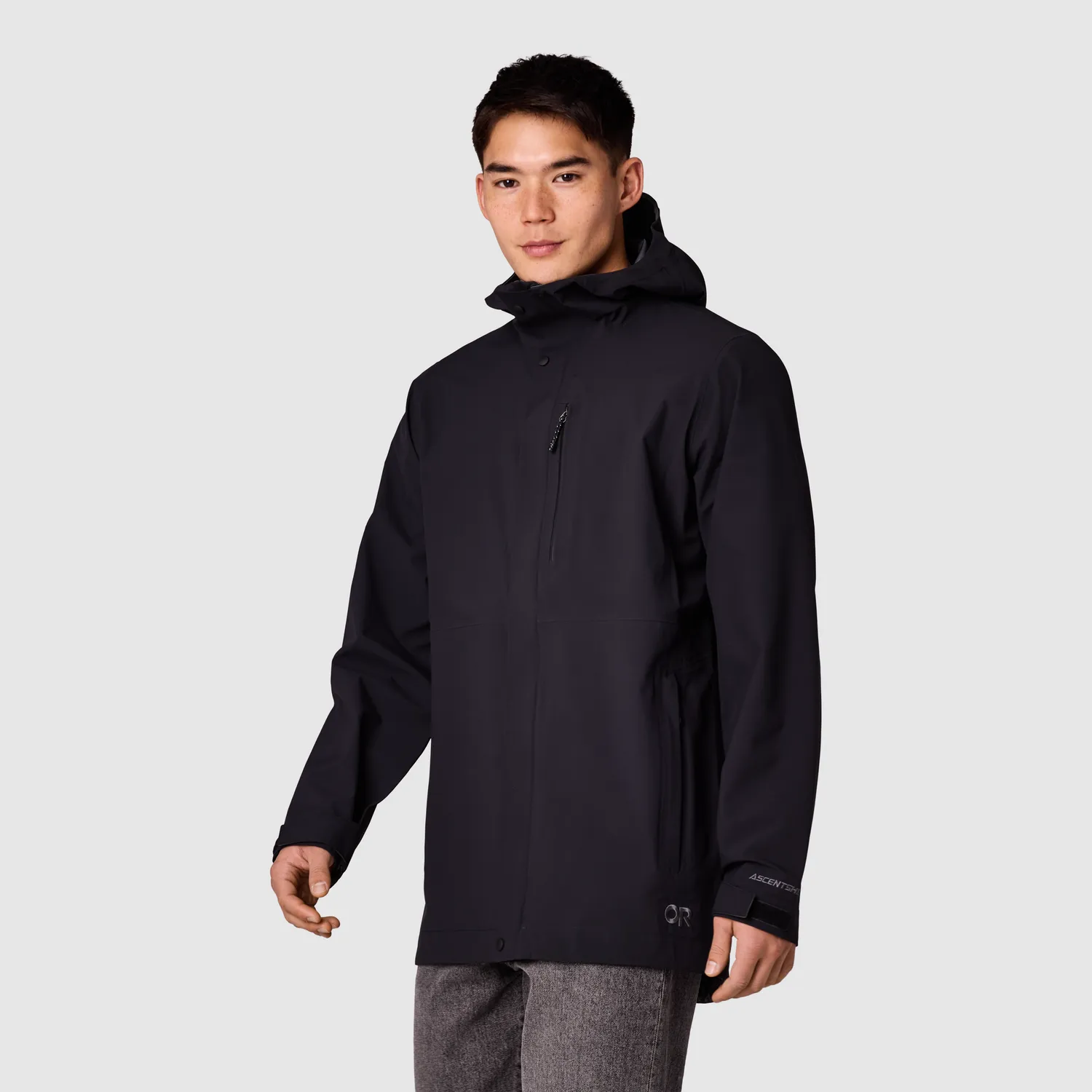 Outdoor Research Foray Men's Foray 3L Trench regnjakke Gravel/Black