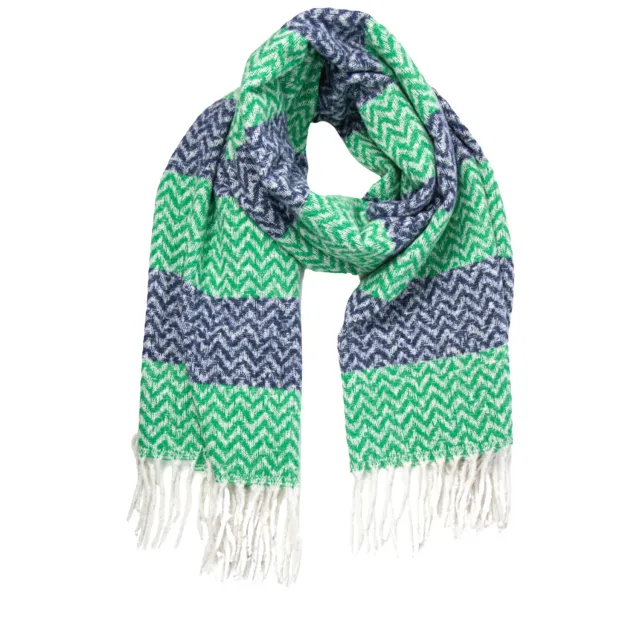 John Partridge Heavyweight Scarf skjerf Navy Green én størrelse viskose