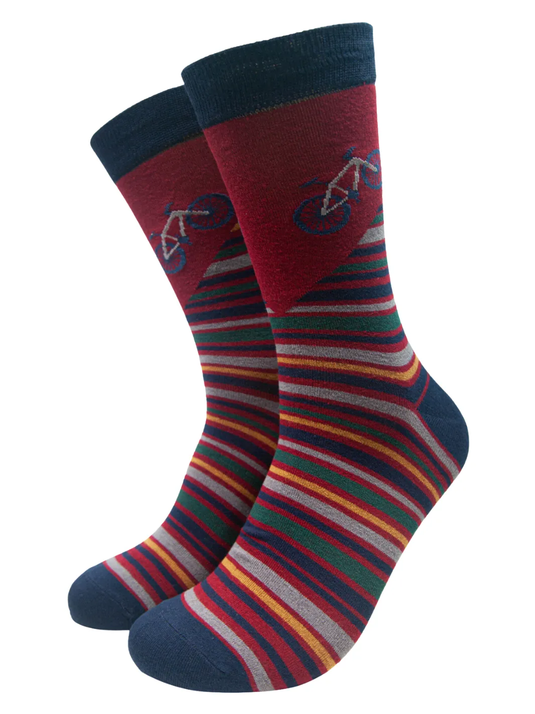 John Partridge Socks Mountain Bikes sokker burgunder og teal, bambusmix
