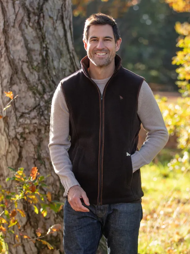 John Partridge Unisex Fleece Gilet fleecevest svart XS–2XL