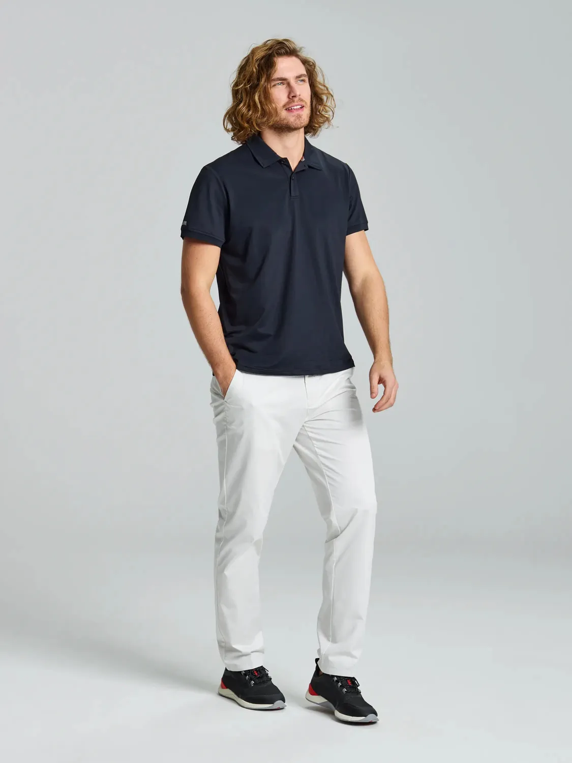 Slam Tech Piqué Polo SS poloskjorte Dark Navy herre UV 50+