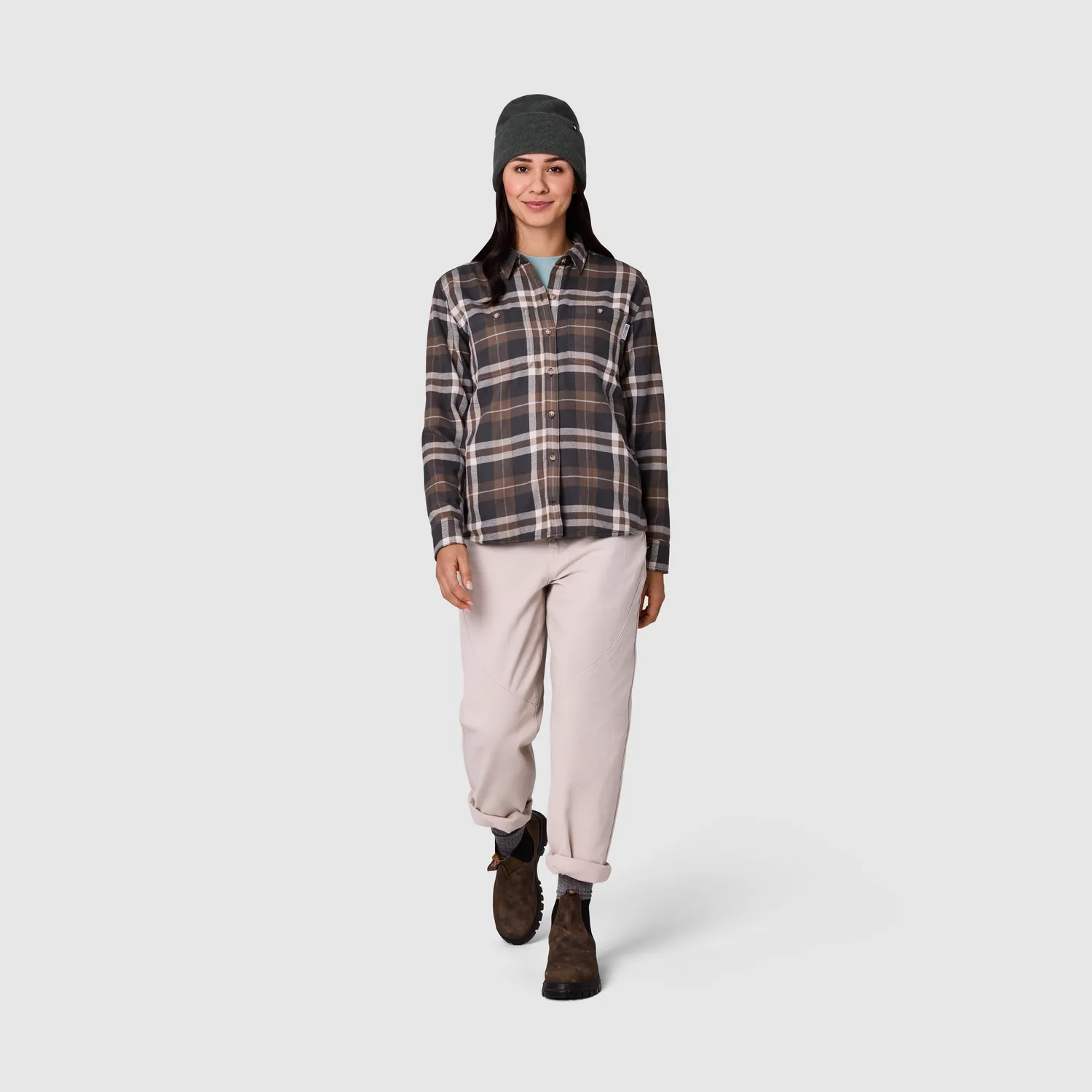 Outdoor Research Feedback flanellskjorte Pecan Plaid UPF 50+