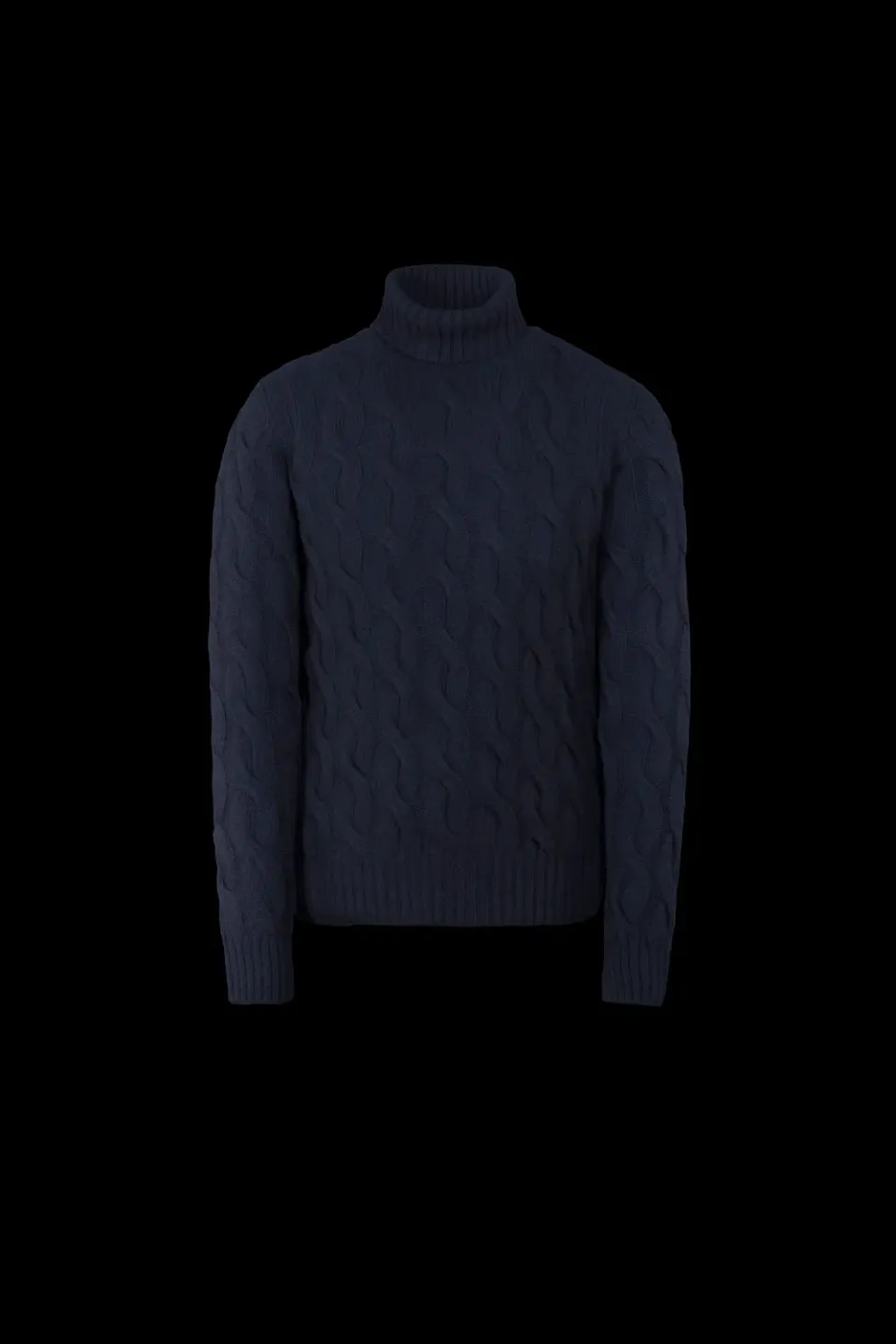 Moorer GORDON-WS3 høyhalset genser marine/milk ull cashmere