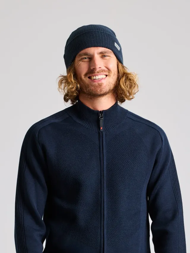 Slam Slam Cable Beanie strikkelue mørk marineblå