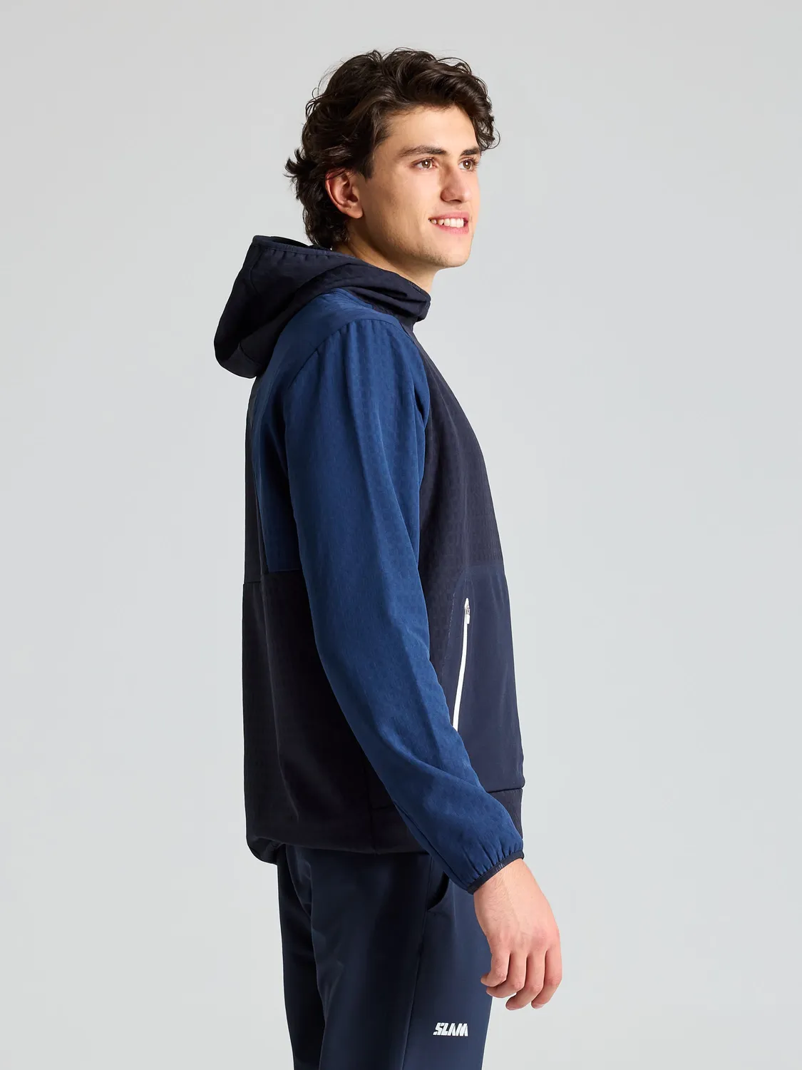 Slam Foil Fleece Hoodie fleecegenser herre mørk marine vindtett
