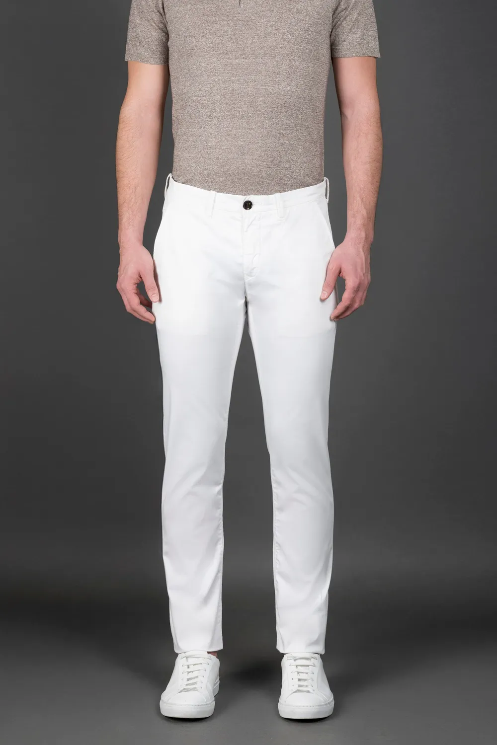 Mooer FILICUDI-KEL chinos, hvit/navy – stretchbomull