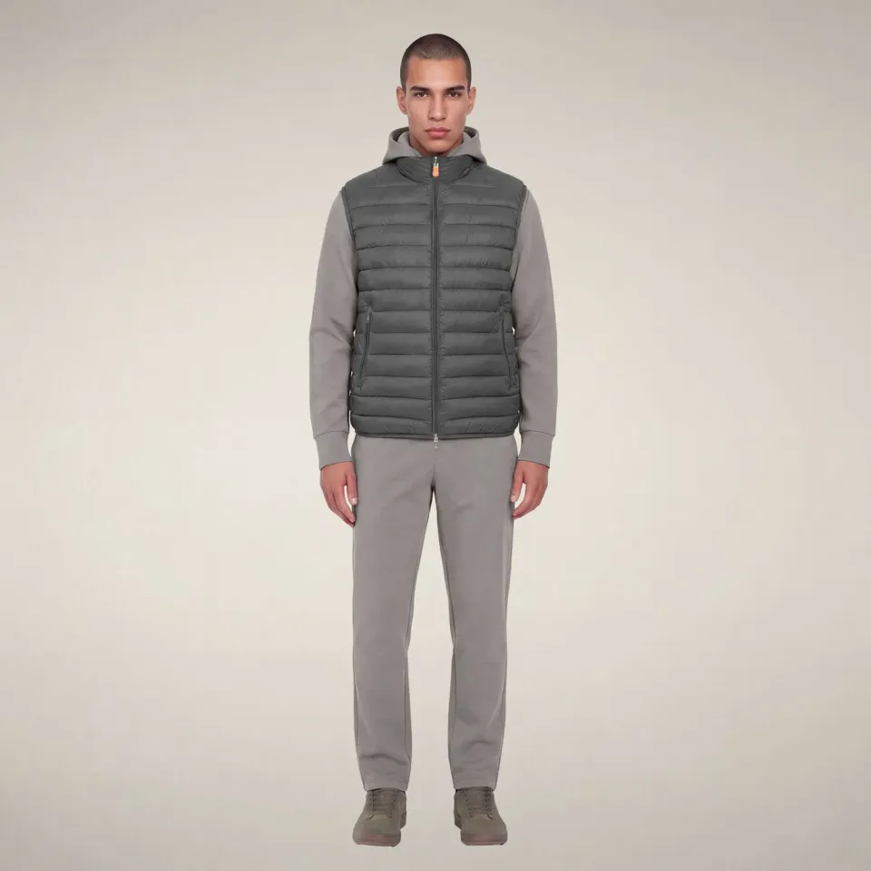 Save The Duck Rupert boblevest herre gunmetal grey quiltet