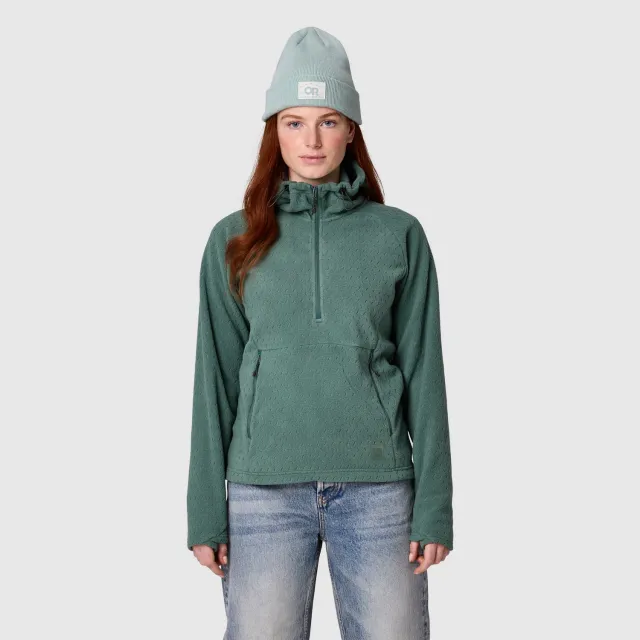 Outdoor Research Trail Mix XT Fleece Pullover Hoodie fleecegenser dame Malachite UPF 50+