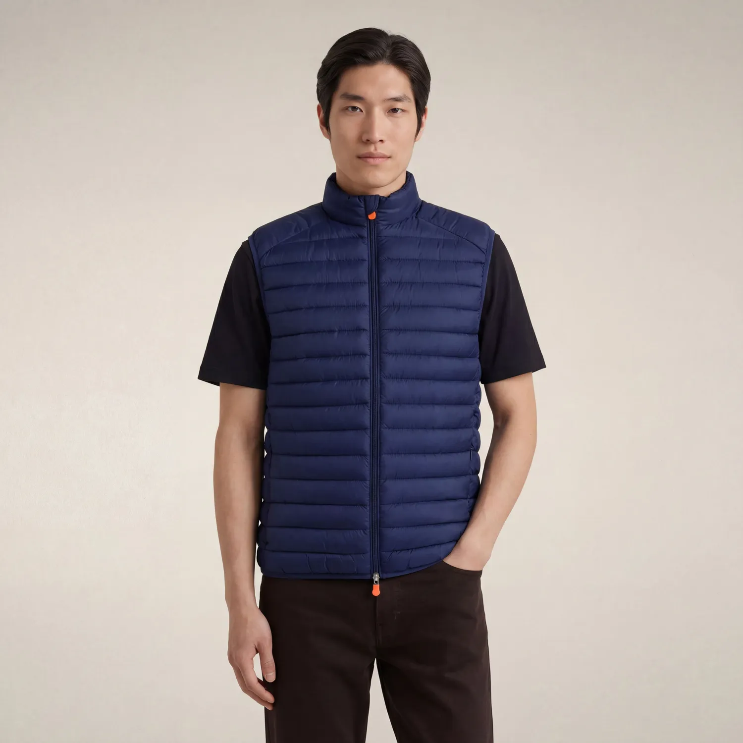 Save The Duck Adam quiltet vest herre Eclipse Blue lett