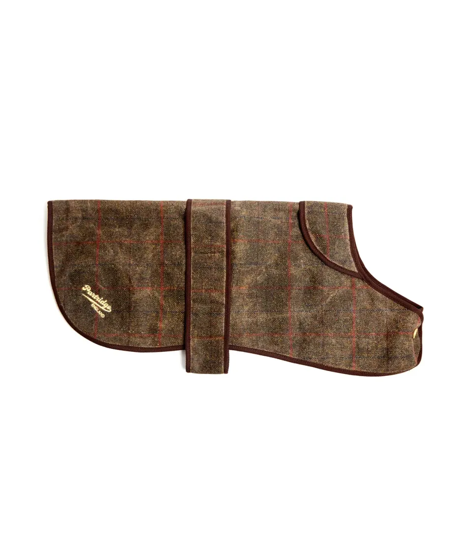John Partridge Dog Coat hundedekken XXS brun rutet vokstweed