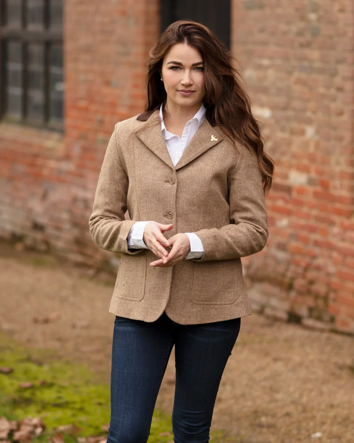 John Partridge Arena tweedblazer Stone britisk ull