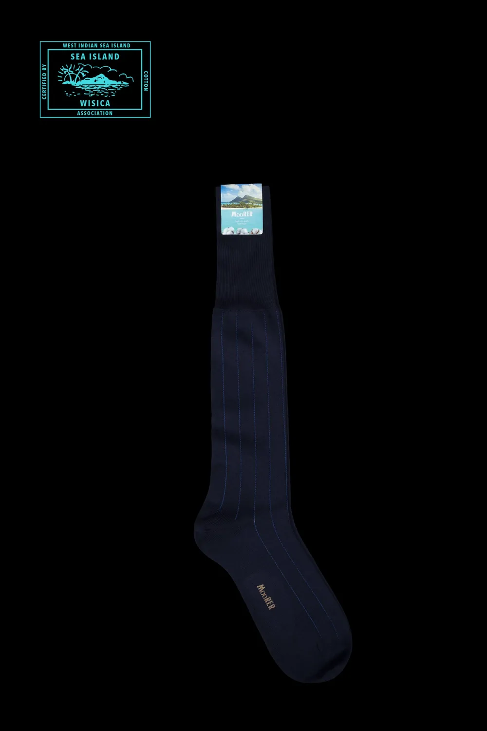 Moorer LUFFY-SIK sokker under kneet Blue Bay/Larimar Blue