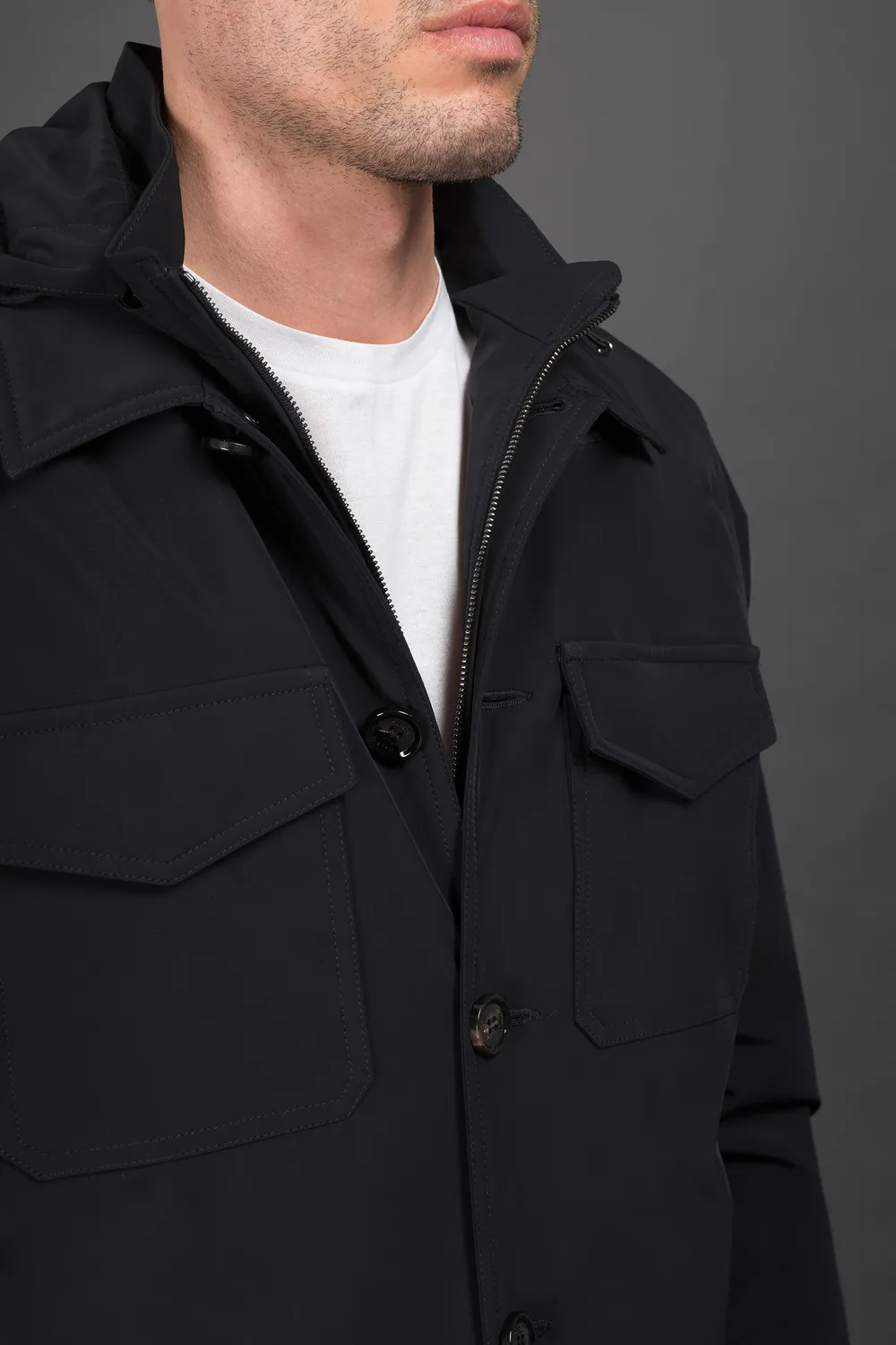 Mooer MAFFEI-KR overshirt, svart – vannavvisende stretch