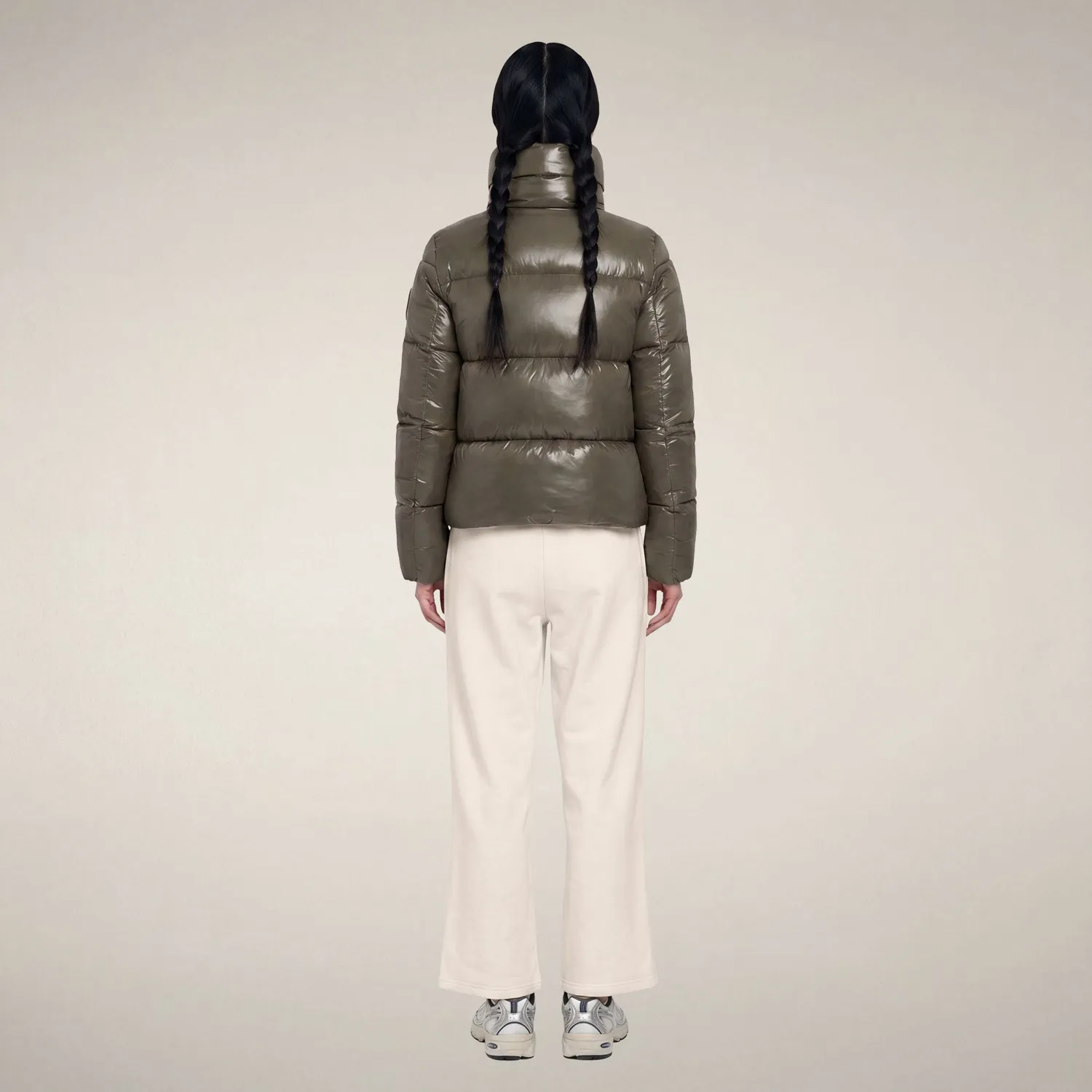 Save The Duck Isla boblejakke dame gunmetal grey, høy krage