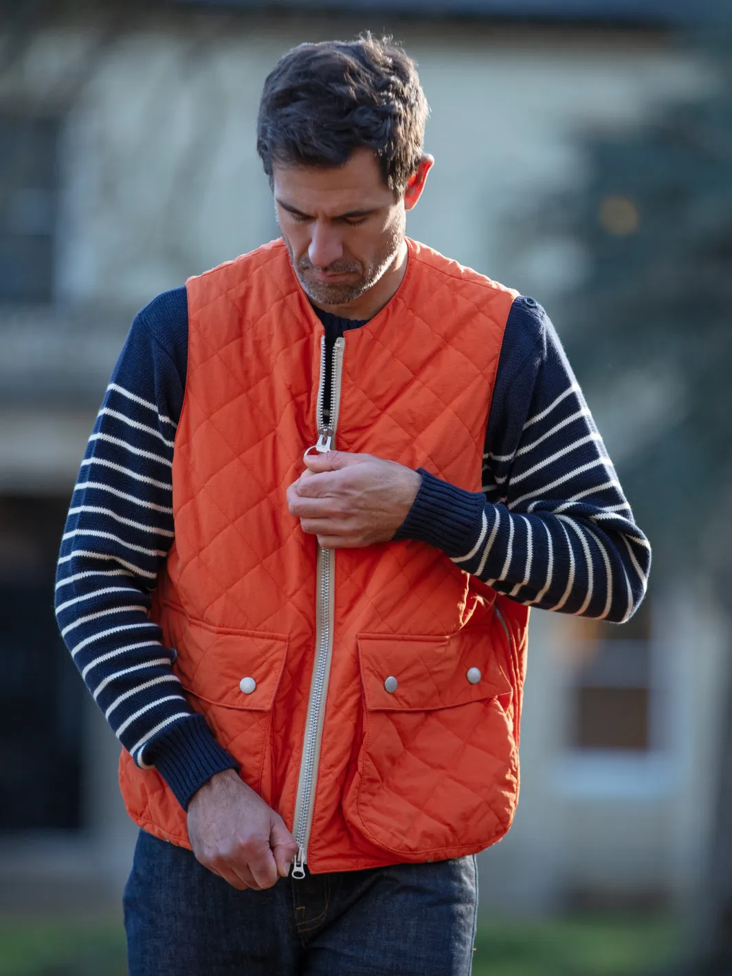 John Partridge Padded Vest vattert vest oransje M/L nylon