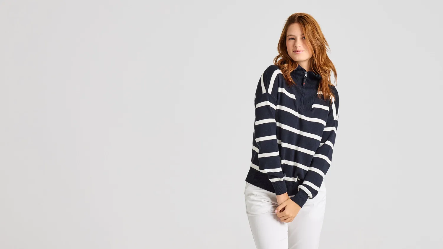 Slam WS Jumper Llyr genser White/Navy dame