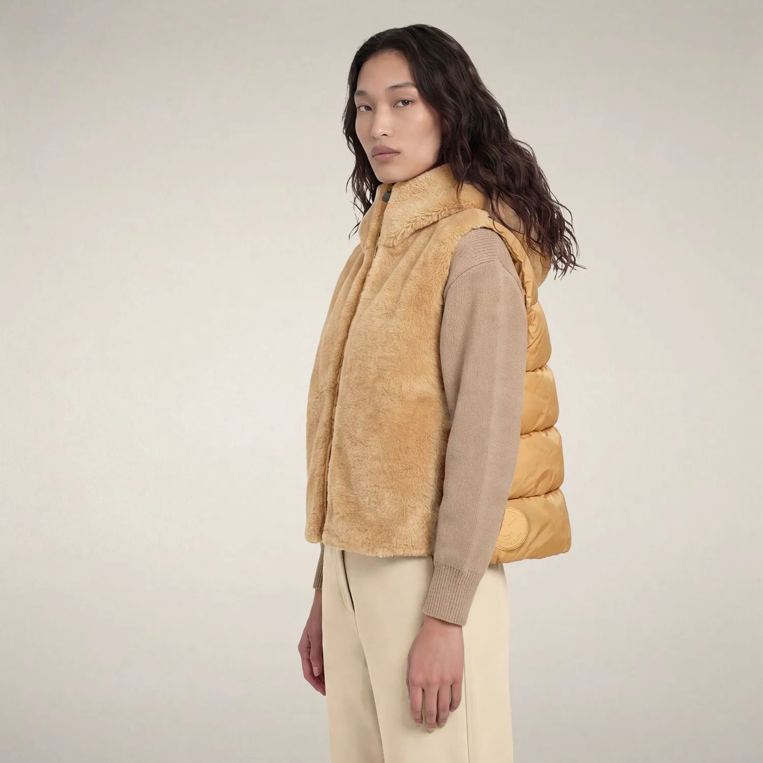 Save The Duck Cassandra vest dame steinbeige fuskepels