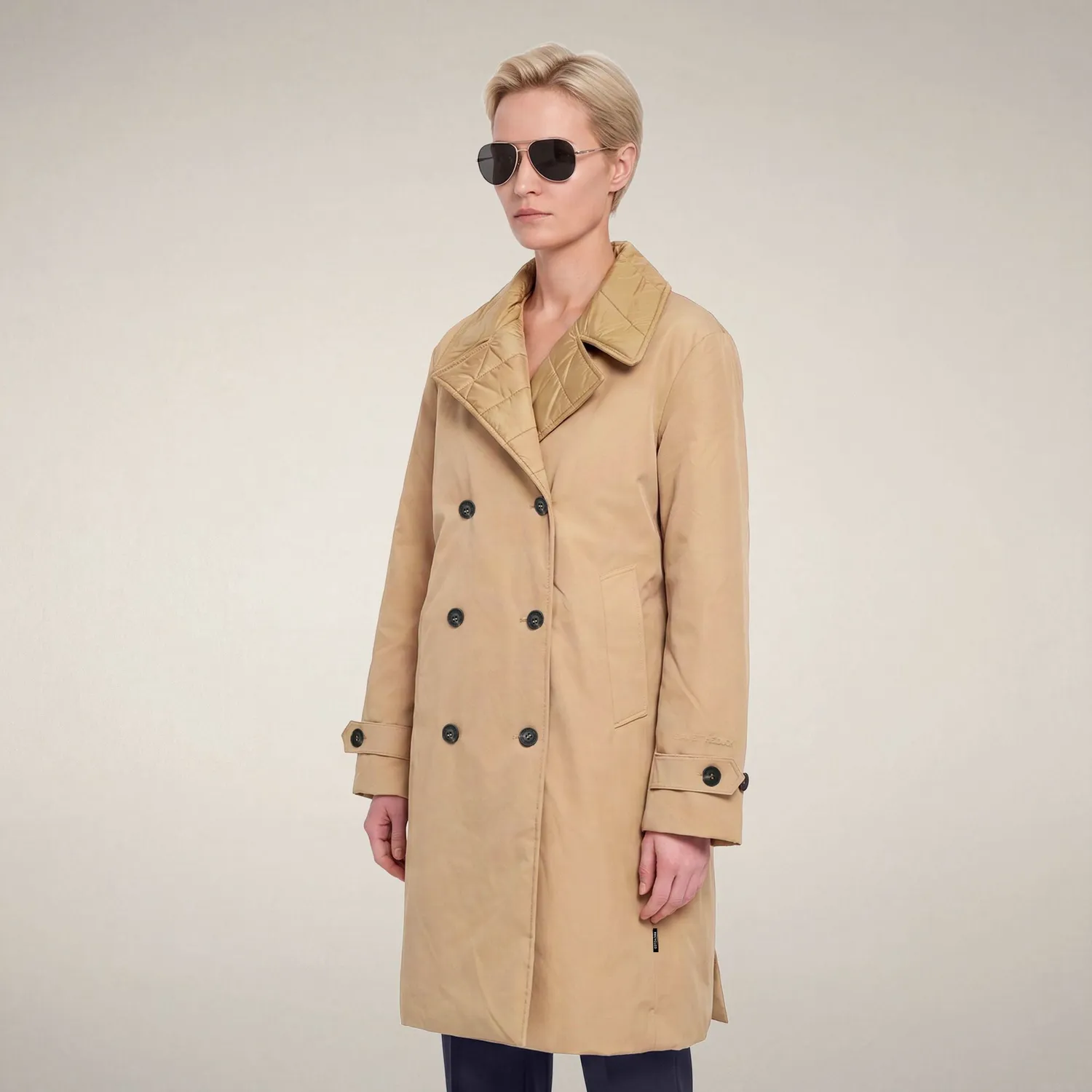 Save The Duck Pilar regnkåpe dame, Stardust Beige – fôret