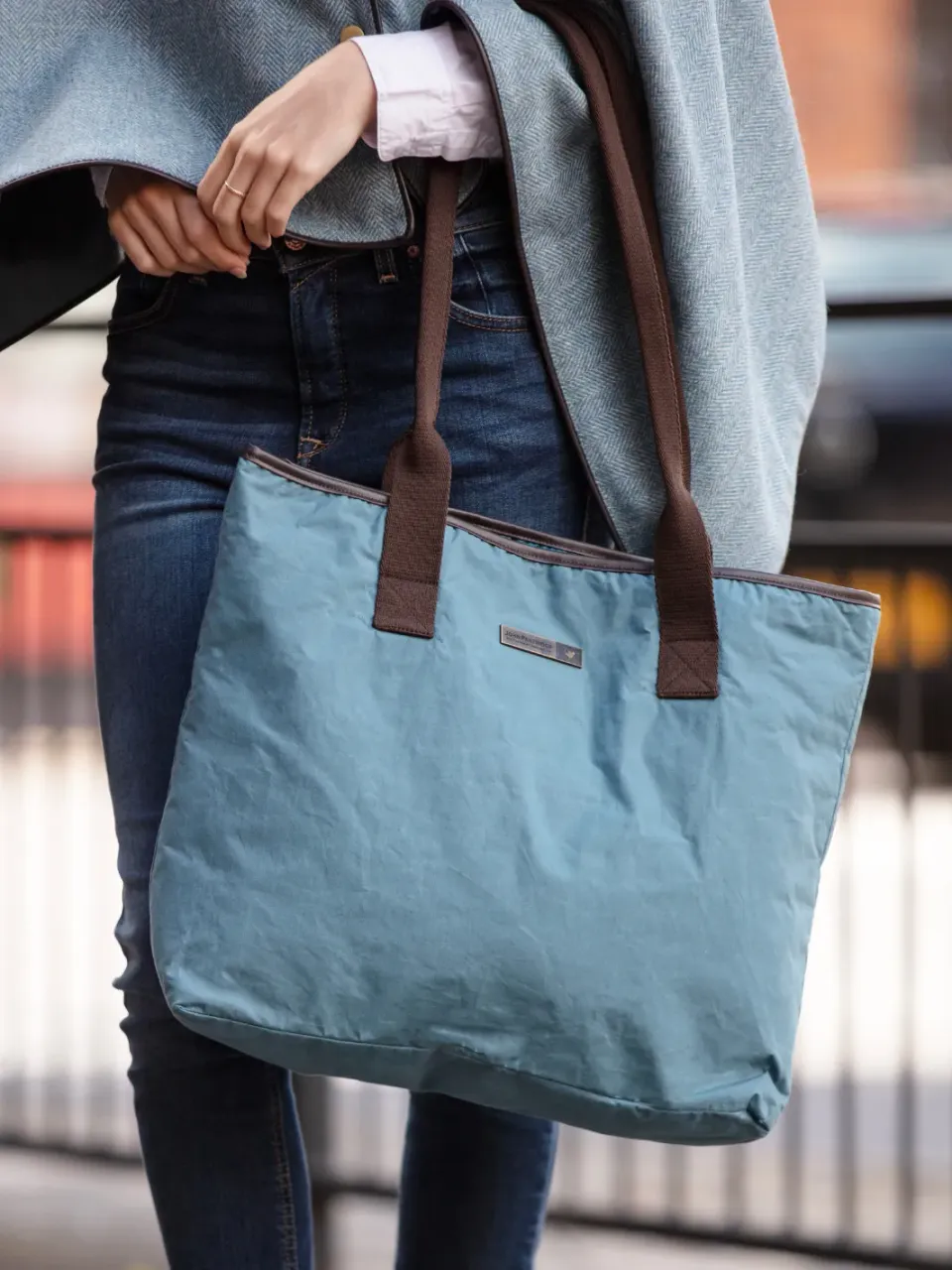 John Partridge Oversized Tote Bag veske Teal – dry wax