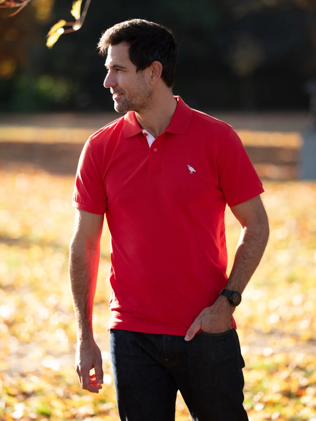 John Partridge Polo Shirt poloskjorte rød bomull