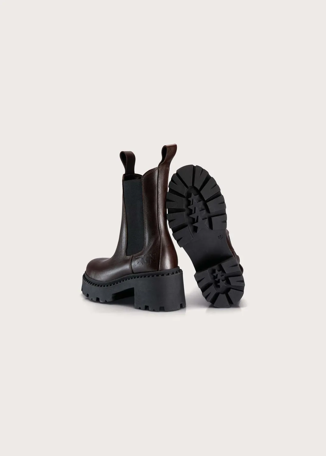 Brgn Heel Chelsea Boot støvletter brun skinn 5,5 cm hæl
