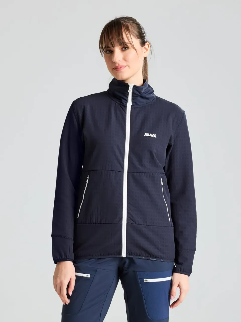 Slam Altura WS FZ Grid Fleece fleecejakke dame mørkeblå