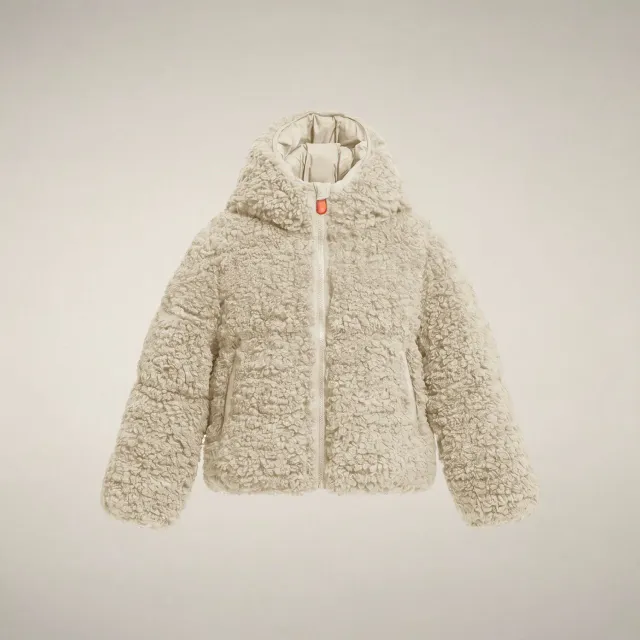 Save The Duck Kenda fuskepelsjakke jente, Shore Beige, dyrefri