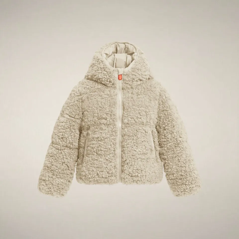 Save The Duck Kenda fuskepelsjakke jente, Shore Beige, dyrefri