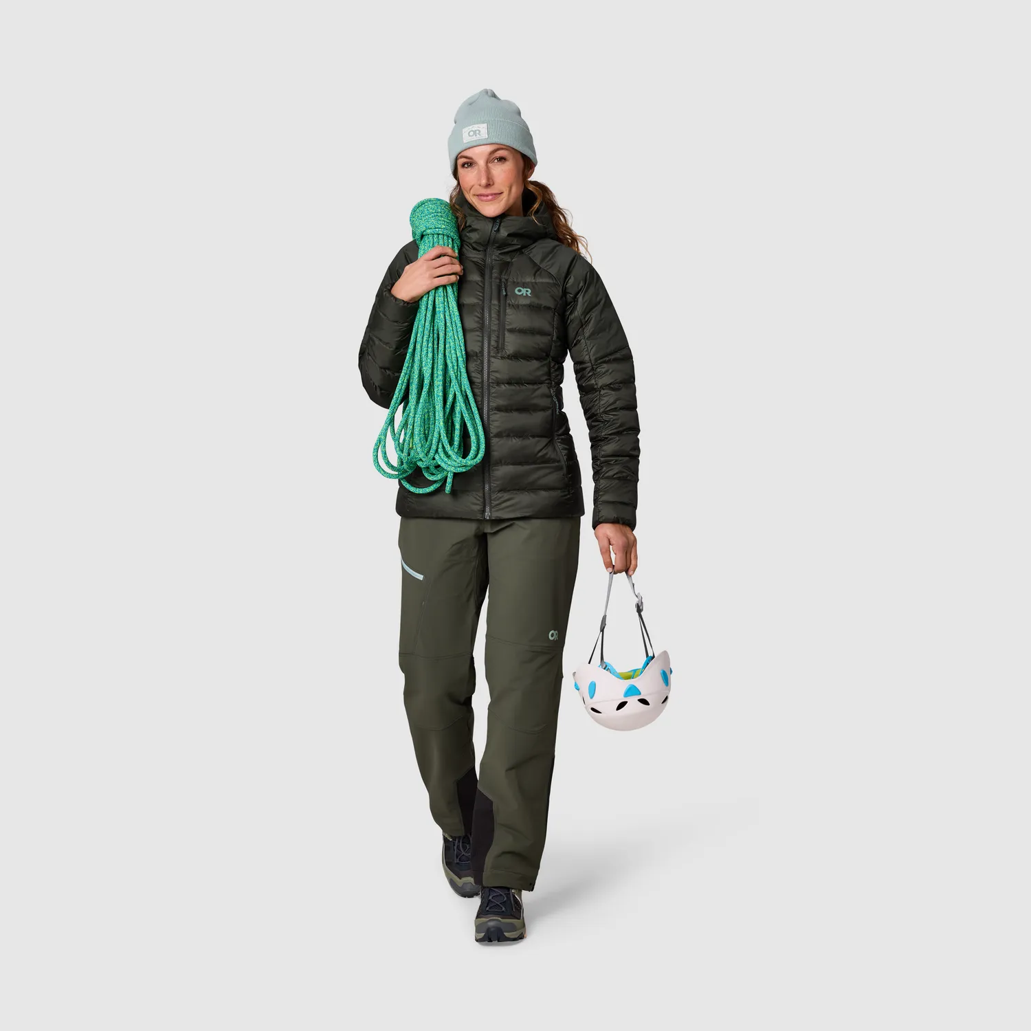 Outdoor Research Helium Down Hoodie dunjakke Dark Laurel dame